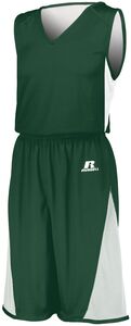 Russell 5R5DLB - Youth Undivided Single Ply Reversible Jersey Dark Green/White