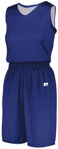 Russell 5R9DLX - Ladies Undivided Solid Single Ply Reversible Jersey Royal/White