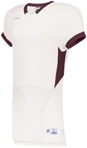 Russell S65XCS - Color Block Game Jersey White/Maroon