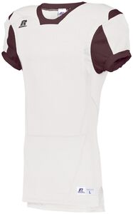 Russell S6793M - Color Block Game Jersey White/Maroon