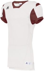 Russell S67AZW - Youth Color Block Game Jersey White/Cardinal