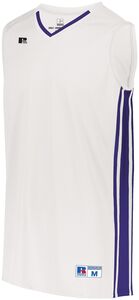 Russell 4B1VTB - Youth Legacy Basketball Jersey White/Purple