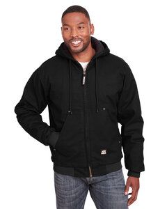 Berne HJ375T - Men's Tall Highland Washed Cotton Duck Hooded Jacket Negro