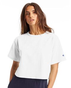Champion T453W - Ladies Cropped Heritage T-Shirt Blanco