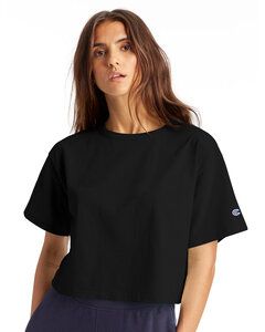 Champion T453W - Ladies Cropped Heritage T-Shirt Negro