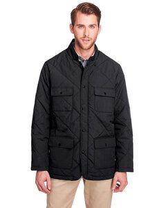 UltraClub UC708 - Men's Dawson Quilted Hacking Jacket Negro