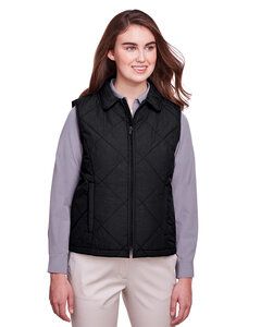 UltraClub UC709W - Ladies Dawson Quilted Hacking Vest Negro