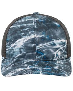 Pacific Headwear 107C - Snapback Trucker Hat Blackfin/Lt Chr