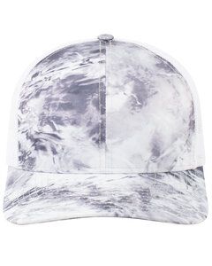 Pacific Headwear 107C - Snapback Trucker Hat Hailstone/White