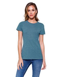 StarTee ST1410 - Ladies CVC Crew Neck T-shirt Steel Blue Hthr