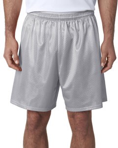 A4 N5293 - Shorts de malla de tricot con forro de entrepierna de 7" para adultos  Plata