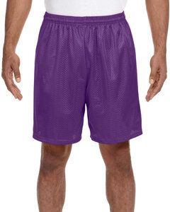A4 N5293 - Shorts de malla de tricot con forro de entrepierna de 7" para adultos  Púrpura