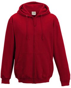 Just Hoods By AWDis JHA050 - Men's 80/20 Midweight College Full-Zip Hooded Sweatshirt Fire Red