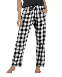 Boxercraft BW6620 - Ladies Haley Flannel Pant with Pockets Blk/Wht Bff Pld