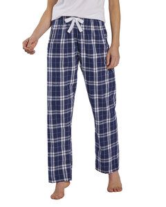 Boxercraft BW6620 - Ladies Haley Flannel Pant with Pockets Navy/Silver Pld