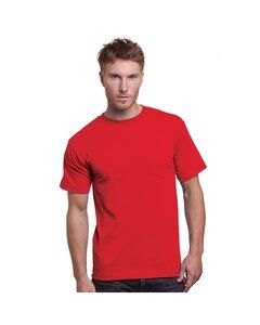 Bayside BA3015 - Unisex Union-Made 6.1 oz.Cotton Pocket T-Shirt Rojo