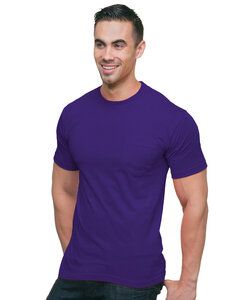 Bayside BA3015 - Unisex Union-Made 6.1 oz.Cotton Pocket T-Shirt Púrpura