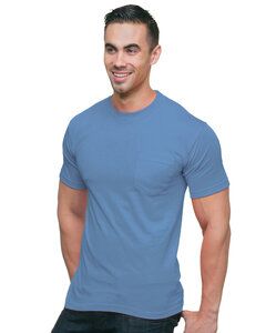 Bayside BA3015 - Unisex Union-Made 6.1 oz.Cotton Pocket T-Shirt Carolina del Azul