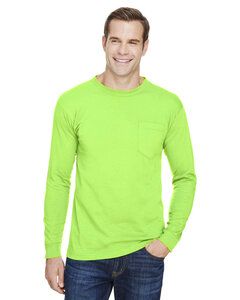 Bayside BA3055 - Unisex Union-Made Long-Sleeve Pocket Crew T-Shirt Lime Green