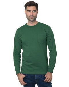 Bayside BA3055 - Unisex Union-Made Long-Sleeve Pocket Crew T-Shirt Bosque Verde