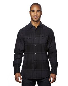 Burnside B8219 - Men's Snap-Front Flannel Shirt Negro