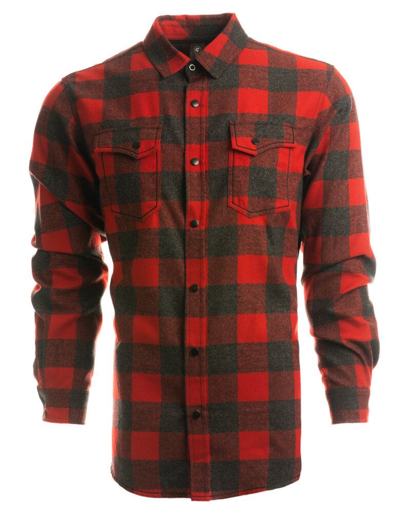 Burnside B8219 - Men's Snap-Front Flannel Shirt