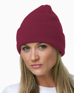 Bayside BA3825 - 100% Acrylic Knit Cuff Beanie Borgoña