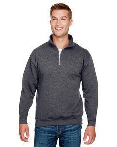 Bayside BA920 - Unisex 9.5 oz., 80/20 Quarter-Zip Pullover Sweatshirt Carbón de leña Heather