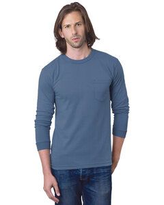 Bayside BA8100 - Adult 6.1 oz., 100% Cotton Long Sleeve Pocket T-Shirt Denim