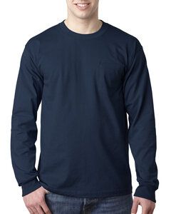 Bayside BA8100 - Adult 6.1 oz., 100% Cotton Long Sleeve Pocket T-Shirt Marina
