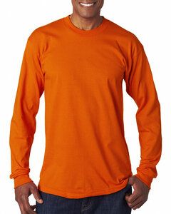 Bayside BA6100 - Adult 6.1 oz., 100% Cotton Long Sleeve T-Shirt Bright Orange