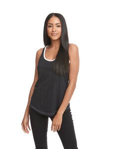 Next Level Apparel 1534 - Ladies Ideal Colorblock Racerback Tank Negro / Blanco