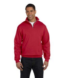 Jerzees 995M - Adult NuBlend® Quarter-Zip Cadet Collar Sweatshirt True Red