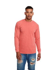 Next Level Apparel 7451 - Adult Inspired Dye Long-Sleeve Crew with Pocket Guava