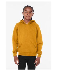 Bella+Canvas 3719Y - Youth Sponge Fleece Pullover Hooded Sweatshirt Heather Mustard