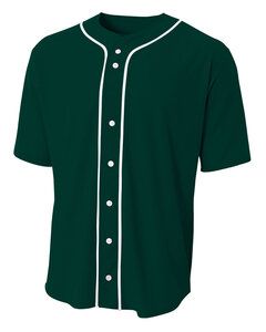 A4 NB4184 - Youth Short Sleeve Full Button Baseball Jersey Bosque Verde