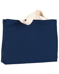 Bayside BA750 - 12 oz., Cotton Canvas Medium Gusset Tote Marina