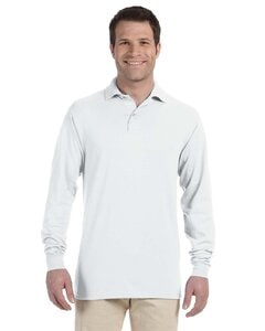 Jerzees 437ML - Adult SpotShield Long-Sleeve Jersey Polo Blanco