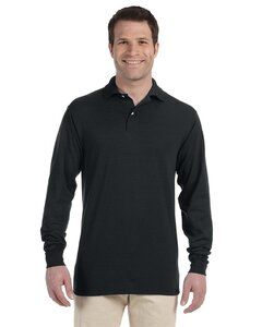 Jerzees 437ML - Adult SpotShield Long-Sleeve Jersey Polo Negro