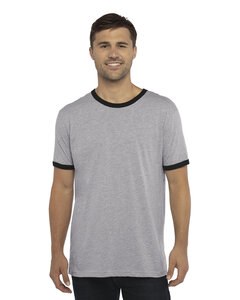 Next Level Apparel 3604 - Unisex Ringer T-Shirt Hthr Gray/Black