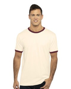 Next Level Apparel 3604 - Unisex Ringer T-Shirt Natural/Maroon