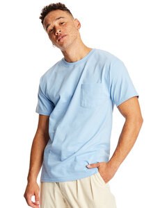 Hanes 5190P - Adult Beefy-T® with Pocket Azul Cielo
