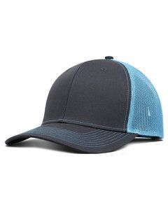 Fahrenheit F210 - Pro Style Trucker Hat Grey/Neon Blue
