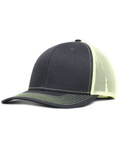 Fahrenheit F210 - Pro Style Trucker Hat Grey/Neon Yellw