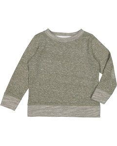 Rabbit Skins RS3379 - Toddler Harborside Melange French Terry Crewneck with Elbow Patches Miltry Grn Mlnge