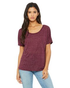 Bella+Canvas 8816 - Ladies Slouchy T-Shirt Maroon Marble