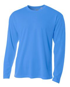 A4 N3253 - Men's Long Sleeve Crew Birds Eye Mesh T-Shirt Electric Blue