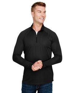 A4 N4268 - Adult Daily Polyester 1/4 Zip Negro