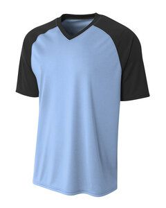 A4 NB3373 - Youth Polyester V-Neck Strike Jersey with Contrast Sleeves