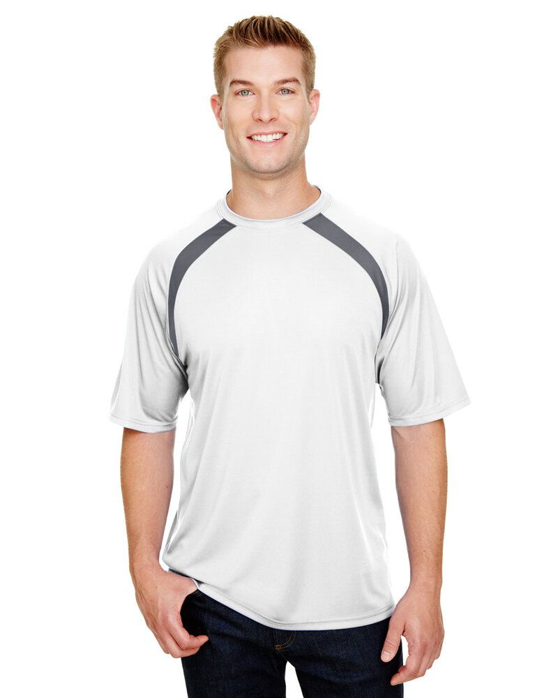 A4 N3001 - Men's Spartan Short Sleeve Color Block Crew Neck T-Shirt